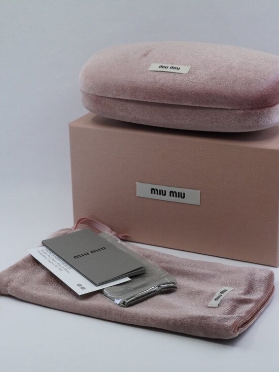 Miu Miu MU52YS ZVN20F Oval Sunglasses – Pale Gold\\ Pink  display picture 1